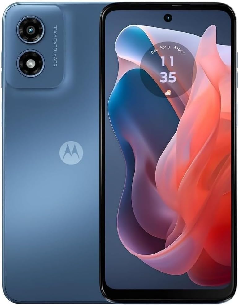 Motorola Moto G Play 2024, 64GB + 4GB RAM, Sapphire Blue - Unlocked (Renewed)