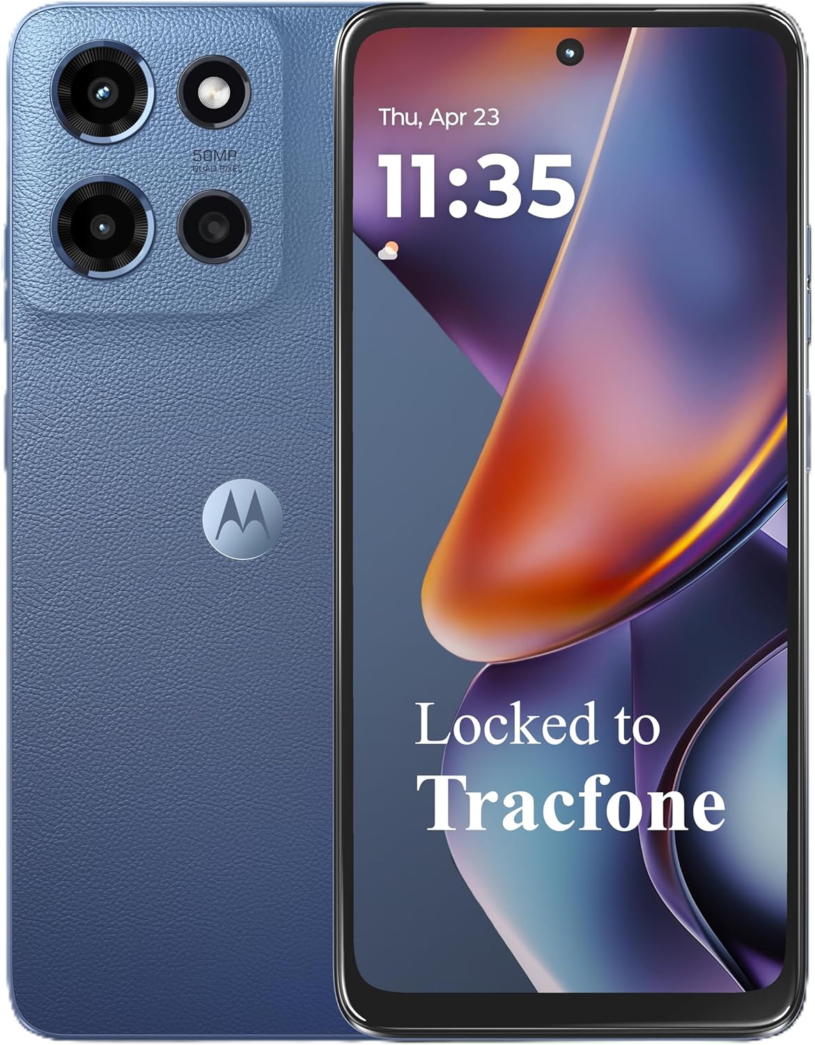 Tracfone Motorola Moto G 2025, 64GB, Saphire Blue - 6.6" 120Hz Display, 5G Prepaid Smartphone, 50MP Quad Pixel Camera, Long-Lasting Battery (Locked to Tracfone)