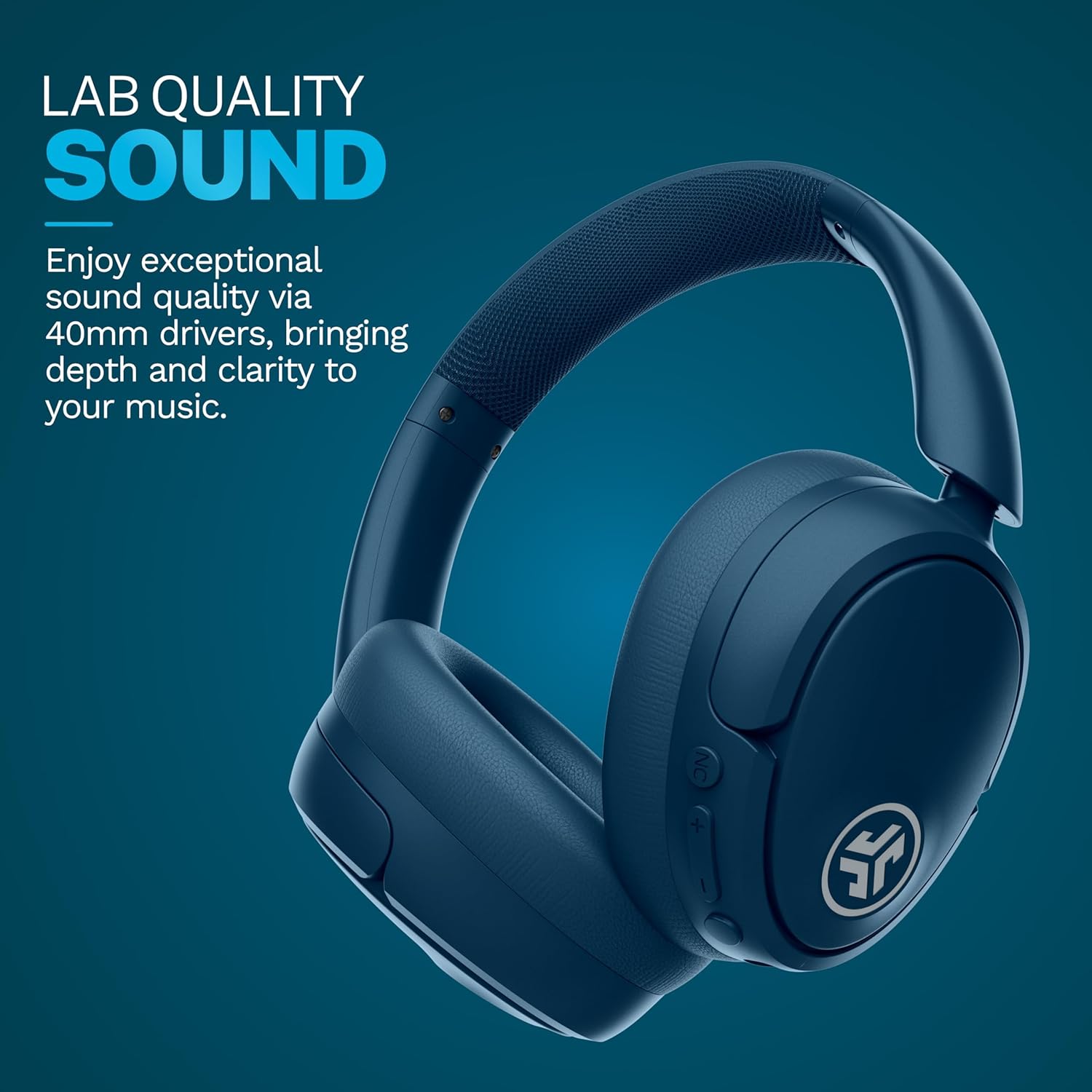 JLab JBuds Lux ANC, Over Ear Headphones, Active Noise Cancelling, Bluetooth, Limited Edition Navy - Image 2